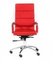 Эргономичное кресло CHAIRMAN 750 красная экокожа вид спереди